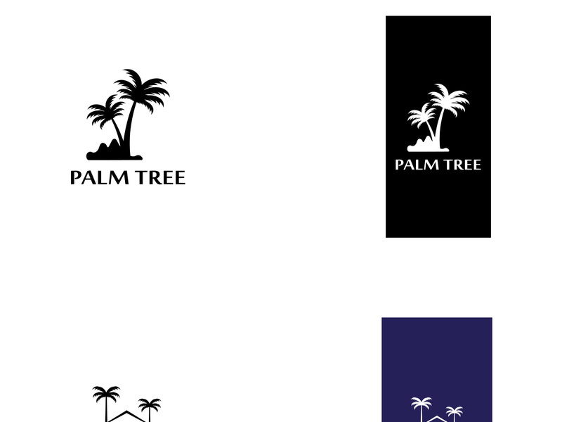 Summer palm tree logo design.