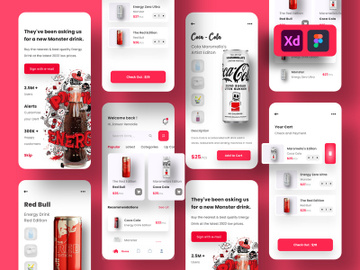Energy Drink Store App Design preview picture