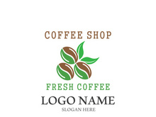 Coffee bean icon vector illustration template