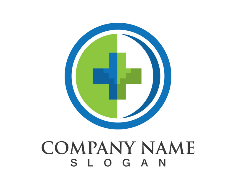 Medical health icon digital logo design vector illustration