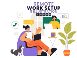 9 Remote Working Setup Illustration preview picture