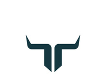 Bull head horns logo design.