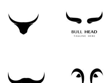 Retro vintage bull head horns logo design. preview picture