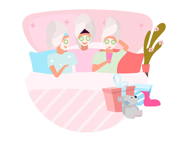 Spa party flat concept icon