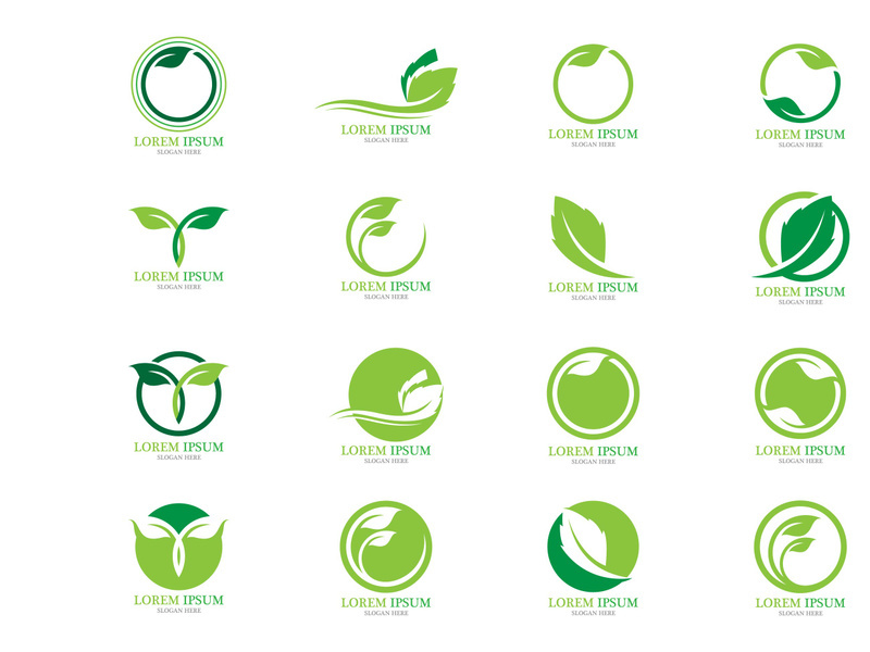 Green ecology leaf logo
