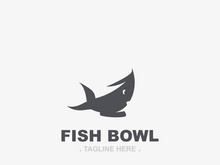 Fish bowl logo design, restaurant logo symbol minimal illustration design