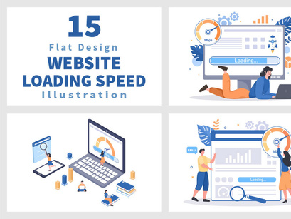 15 Website Loading Speed Optimization Vector Illustration