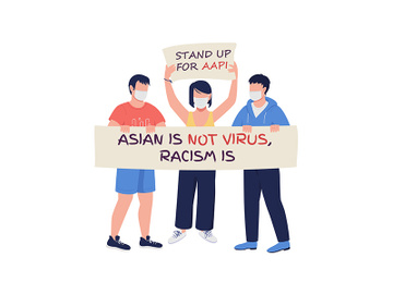 Activists fighting against injustice flat color vector faceless characters preview picture