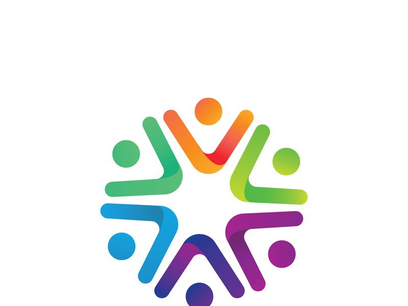 People social community logo design with creative idea