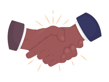 Business deal semi flat color vector hand gesture preview picture