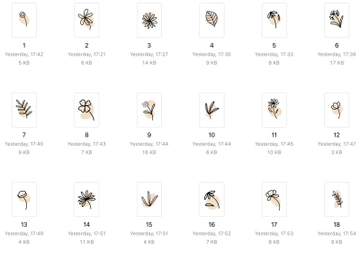 Icons flower design art minimalism preview picture