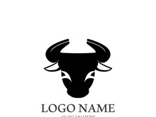 Bull head logo vector icon design illustration