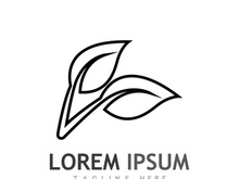 Natural green leaf logo design.