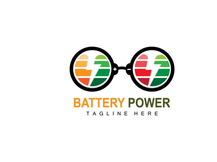 Battery Logo Design, Technology Charging Illustration, Company Brand Vector