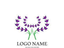 Fresh lavender flower logo vector flat design