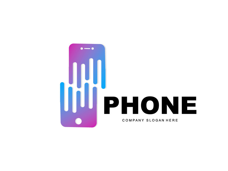 Smartphone Logo, Communication Electronics Vector, Modern Phone Design, For Company Brand Symbol