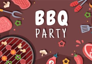15 BBQ or Barbecue Cartoon Illustration