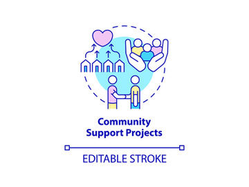 Community support projects concept icon preview picture