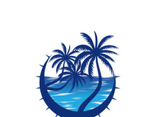 Palm logo icon template and symbol vector tree design