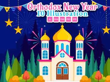 10 Orthodox New Year Celebration Illustration preview picture