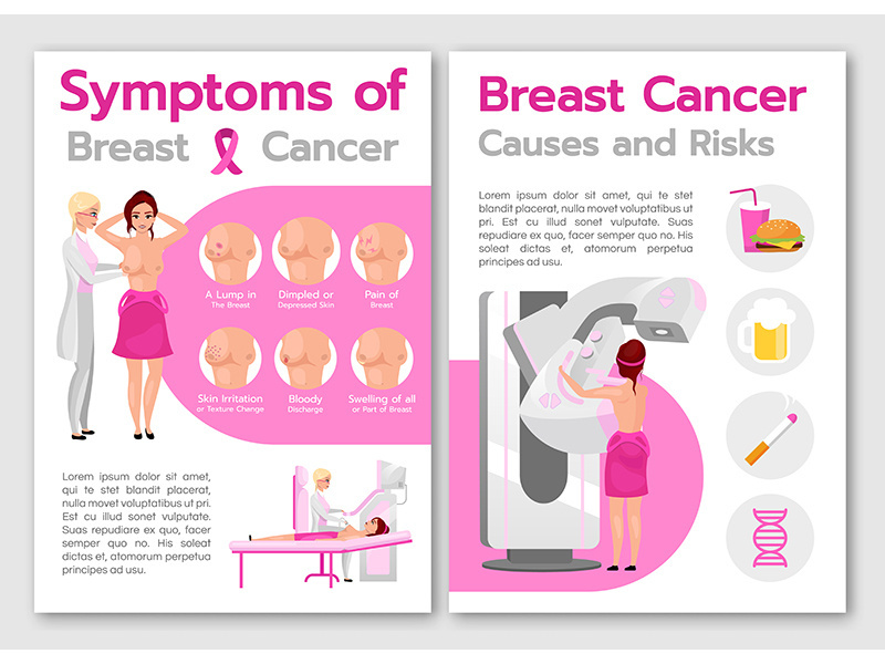 Breast cancer symptoms brochure template