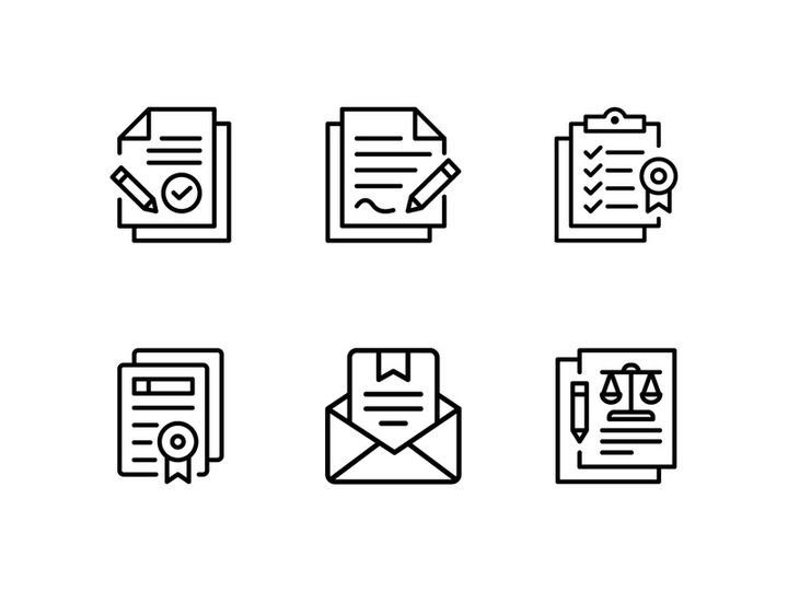 Legal Document Icon in Line Style