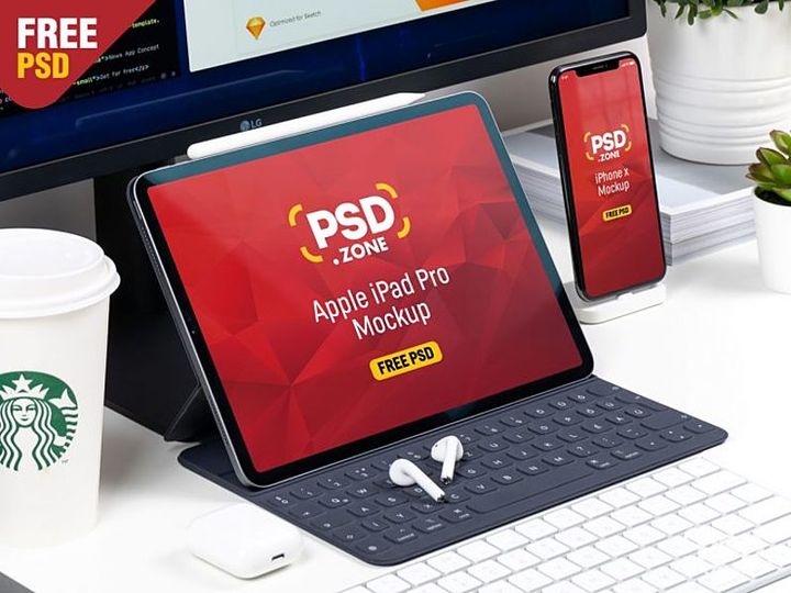 iPad Pro and iPhone X Mockup