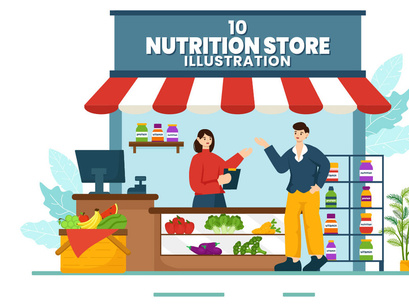 10 Nutrition Store Illustration