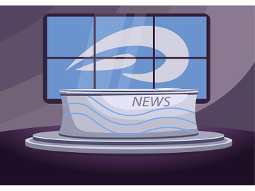 News studio flat color vector illustration preview picture