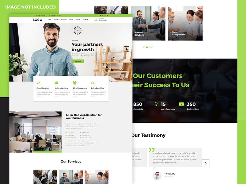 Corporate business landing page