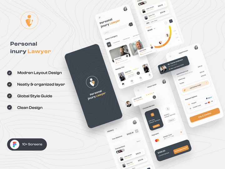 Personal Injury Lawyer App Design