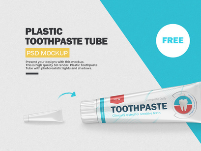 Toothpaste Plastic Tube Mockup