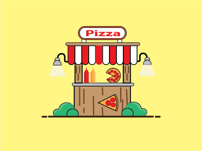Flat Design Pizza Hut Logo in Adobe Illustrator