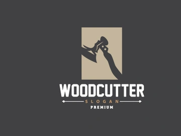 Ax Logo, Wood Cutting Tool Black Silhouette, Lumberjack Vector preview picture