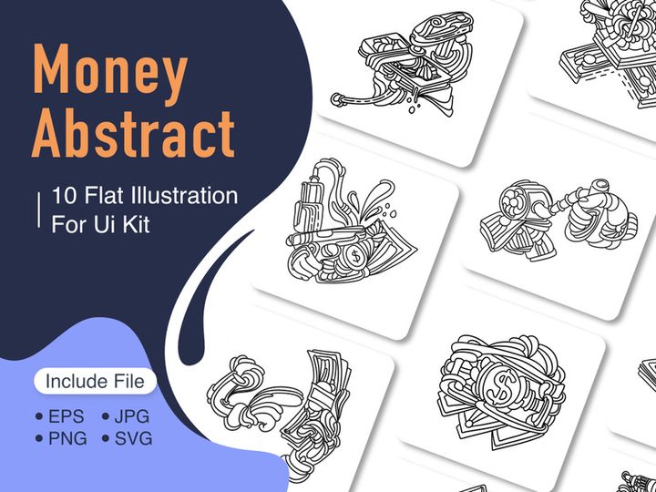 Abstract Doodle Money Art
