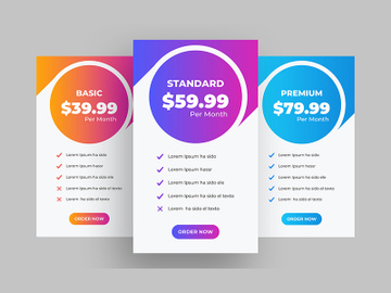 Pricing Table UI Elements Design Ver-9 preview picture
