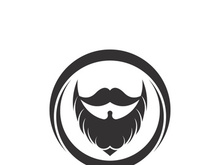 Beard icon logo and mustache vector illustration design symbol