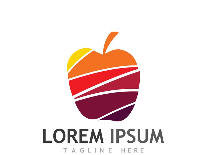 Colorful apple fruit logo design.