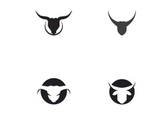 Bull head horn logo design.