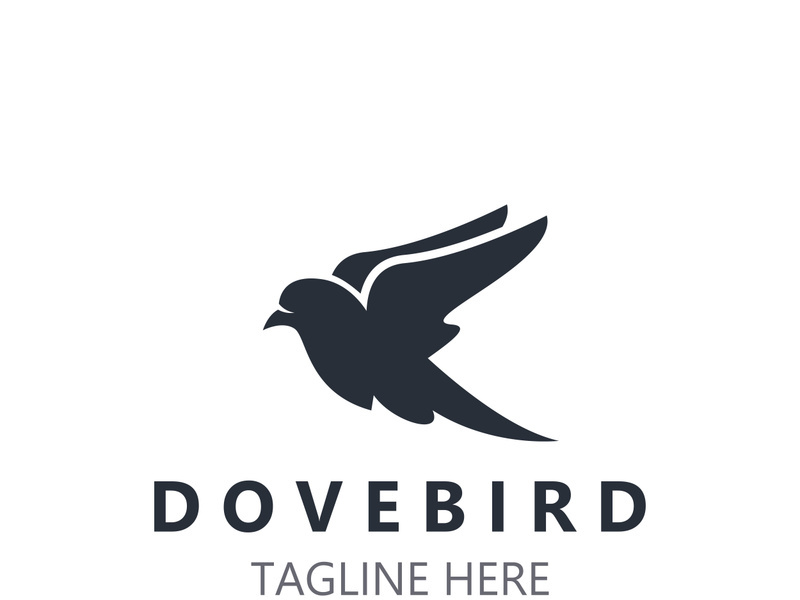 Dove bird elegant flying logo design Nature Wildlife Label style vintage image