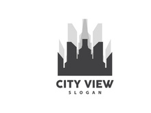 Cityscape Logo, Metropolis Skyline Design, City Building Vector, Icon Symbol Illustration