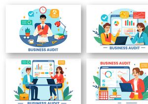 12 Business Audit Documents Illustration