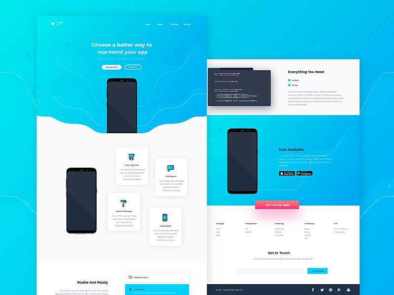 Free PSD Landing Page Template