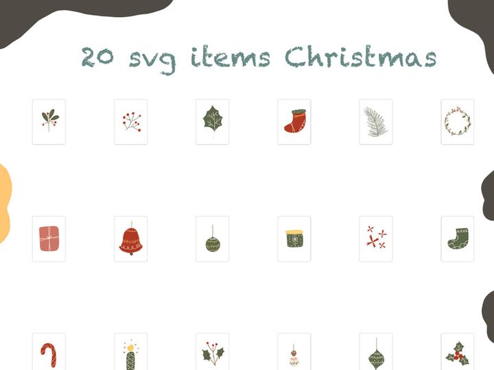 20 svg items Christmas elements illustration design art season plant