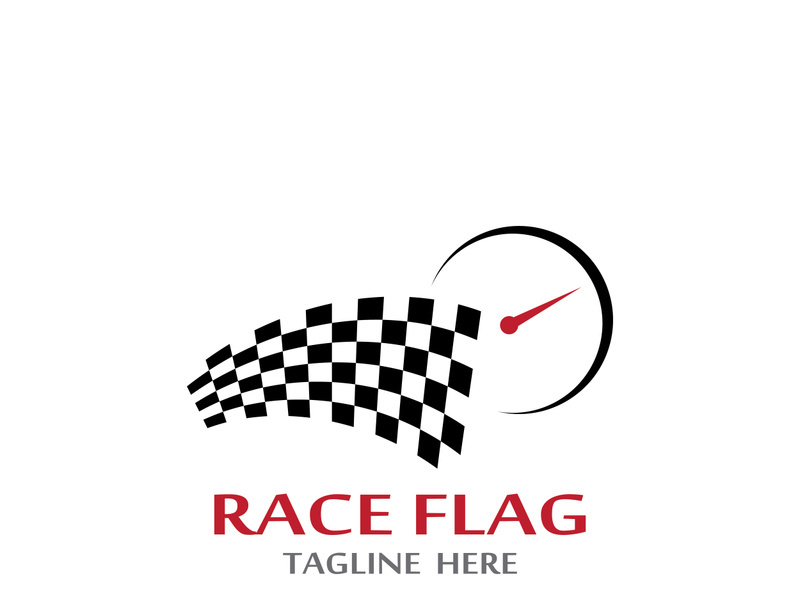 Creative and modern racing flag logo design.