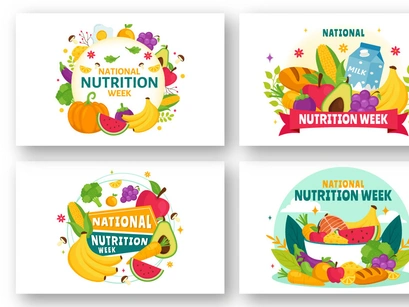 9 National Nutrition Week Day Illustration