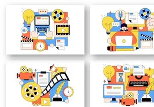 10 Screenwriter Vector Illustration