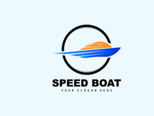 Speed Boat Logo, Fast Cargo Ship Vector, Sailboat, Design For Ship Manufacturing Company, Waterway Shipping, Marine Vehicles