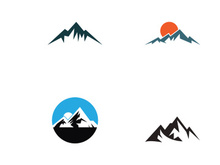 Mountain or mountains silhouette logo.Logos for climbers, photographers, businesses.