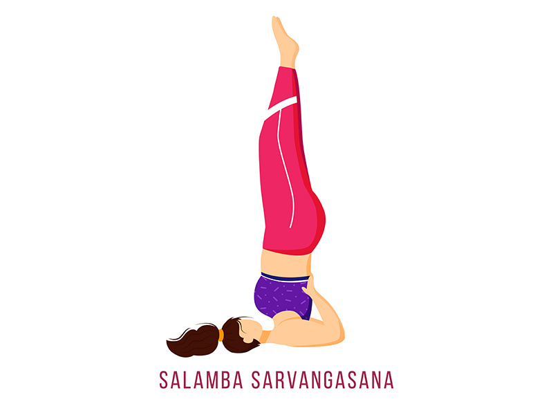 Salamba Savargasana flat vector illustration